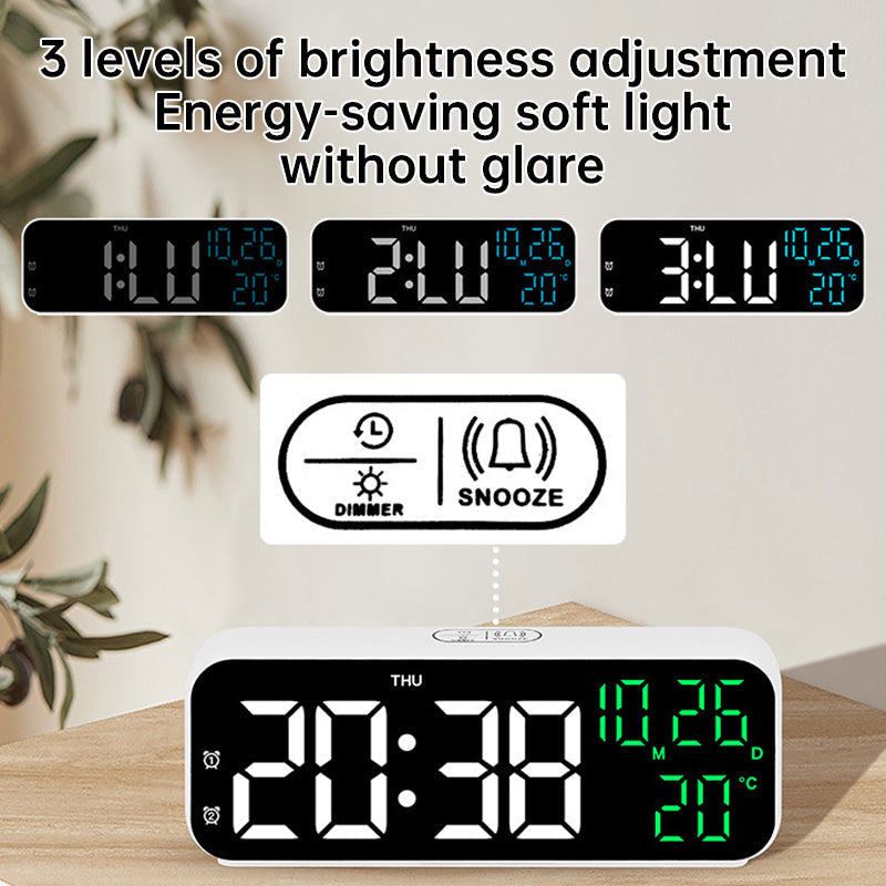Premium Digital Alarm Clock with Temperature and Voice Control