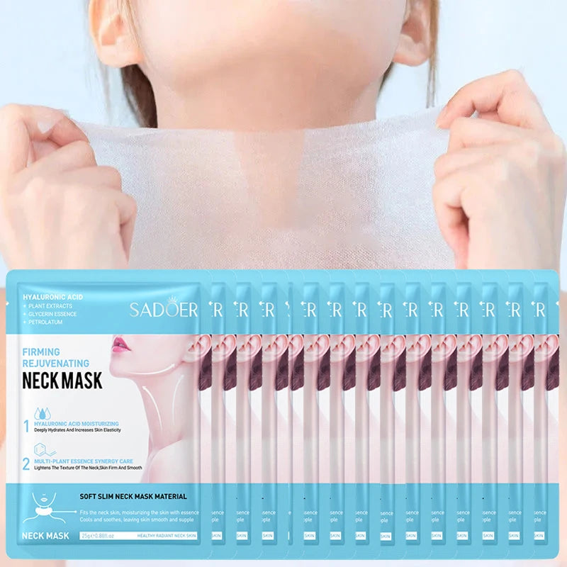 10pcs SADOER Hyaluronic Acid Neck Mask Collagen Firming Neck Masks Nourishing Brightening Beauty Moisturizing Necks Skin Care - Korvel