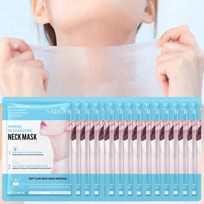 10pcs SADOER Hyaluronic Acid Neck Mask Collagen Firming Neck Masks Nourishing Brightening Beauty Moisturizing Necks Skin Care - Korvel