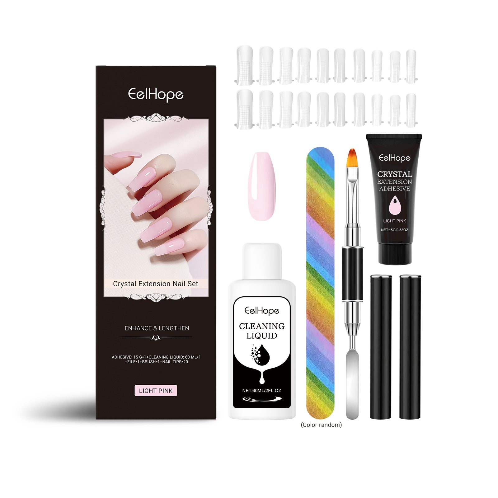 Crystal Extension Nail Set Nail Glue Simple Style Natural Three-Dimensional Modeling Nail Tool Set - Korvel