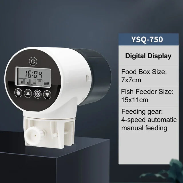 Fish tank feeder intelligent small and large capacity aquarium koi goldfish timed automatic fish feeder - Korvel