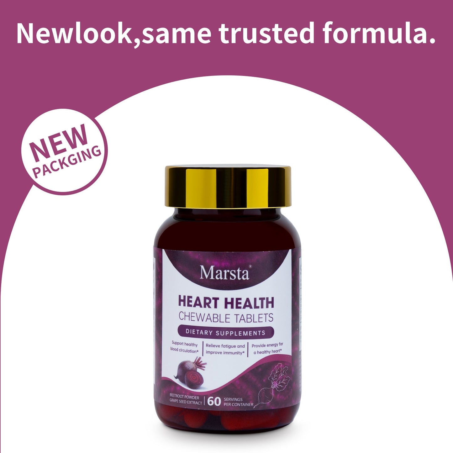 Heart Health Beetroot Chewing Tablets - Korvel