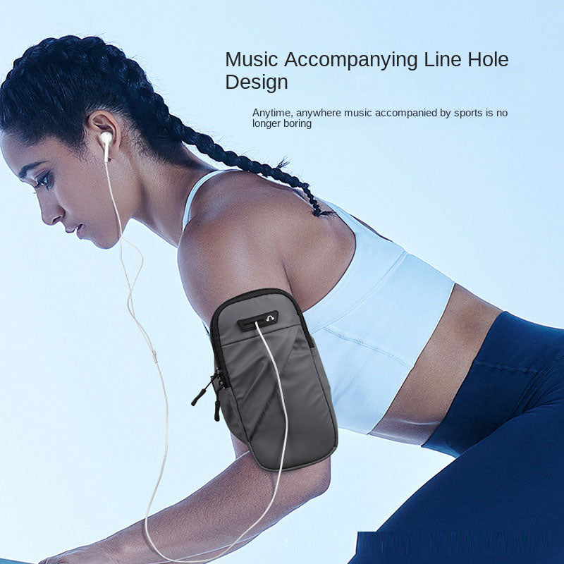 Sports running mobile arm bag, women's fitness wrist bag, breathable PU arm strap, outdoor cycling men's arm cover, mobile phone - Korvel
