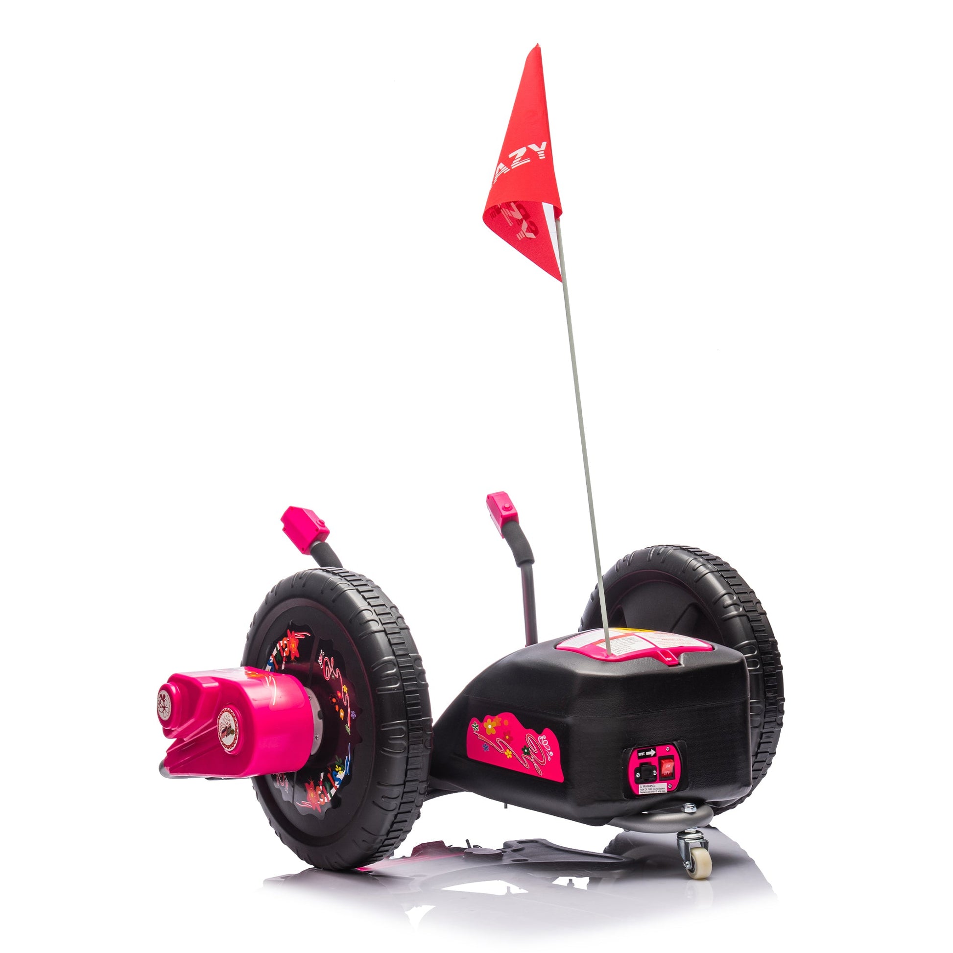12V Kids Ride On Electric Toy,2WD,16'' exaggerated wheel,Dual handle control for 360 degree flexible steering and rotation - Korvel