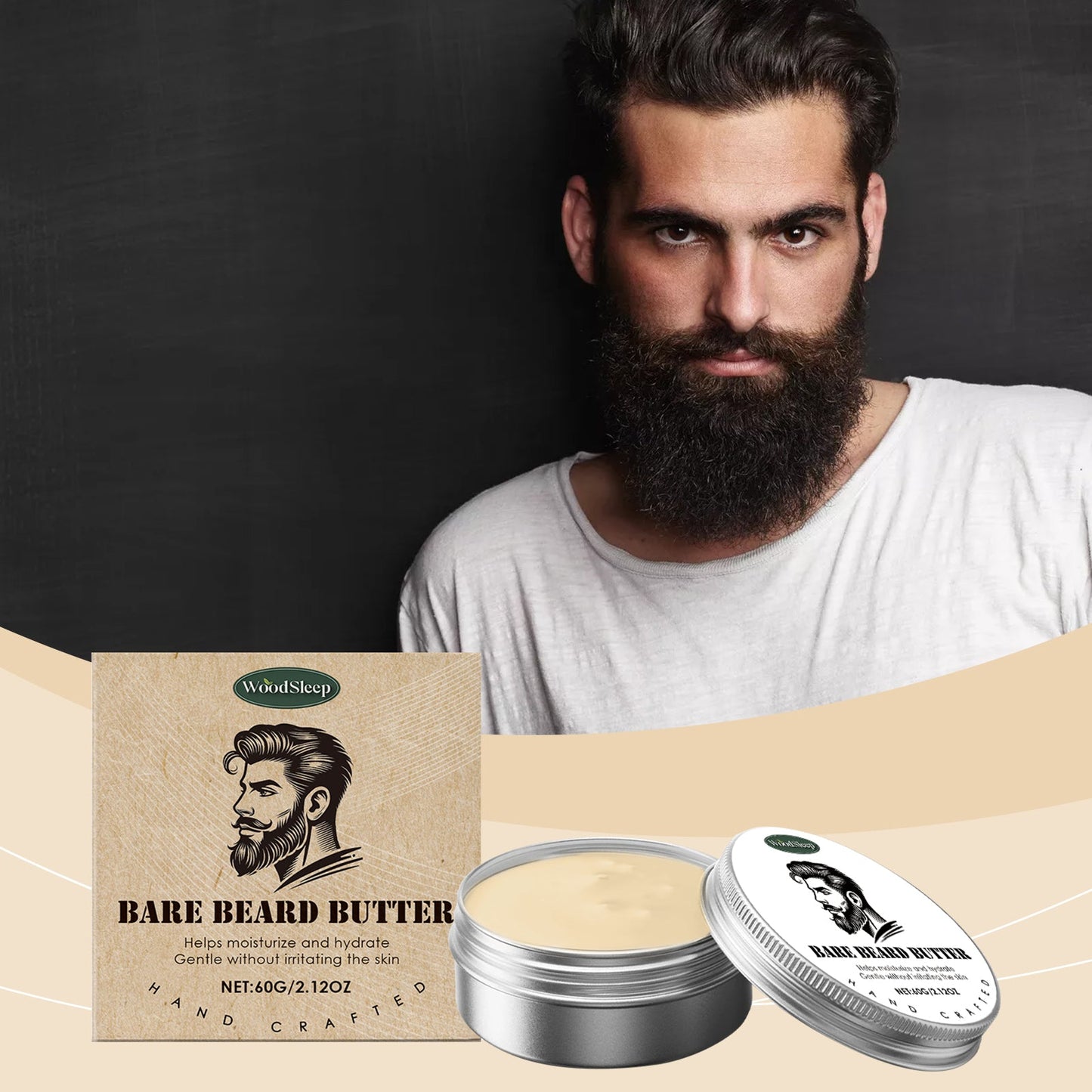 Woodsleep Men's Beard Care Wax - Nourishing & Moisturizing