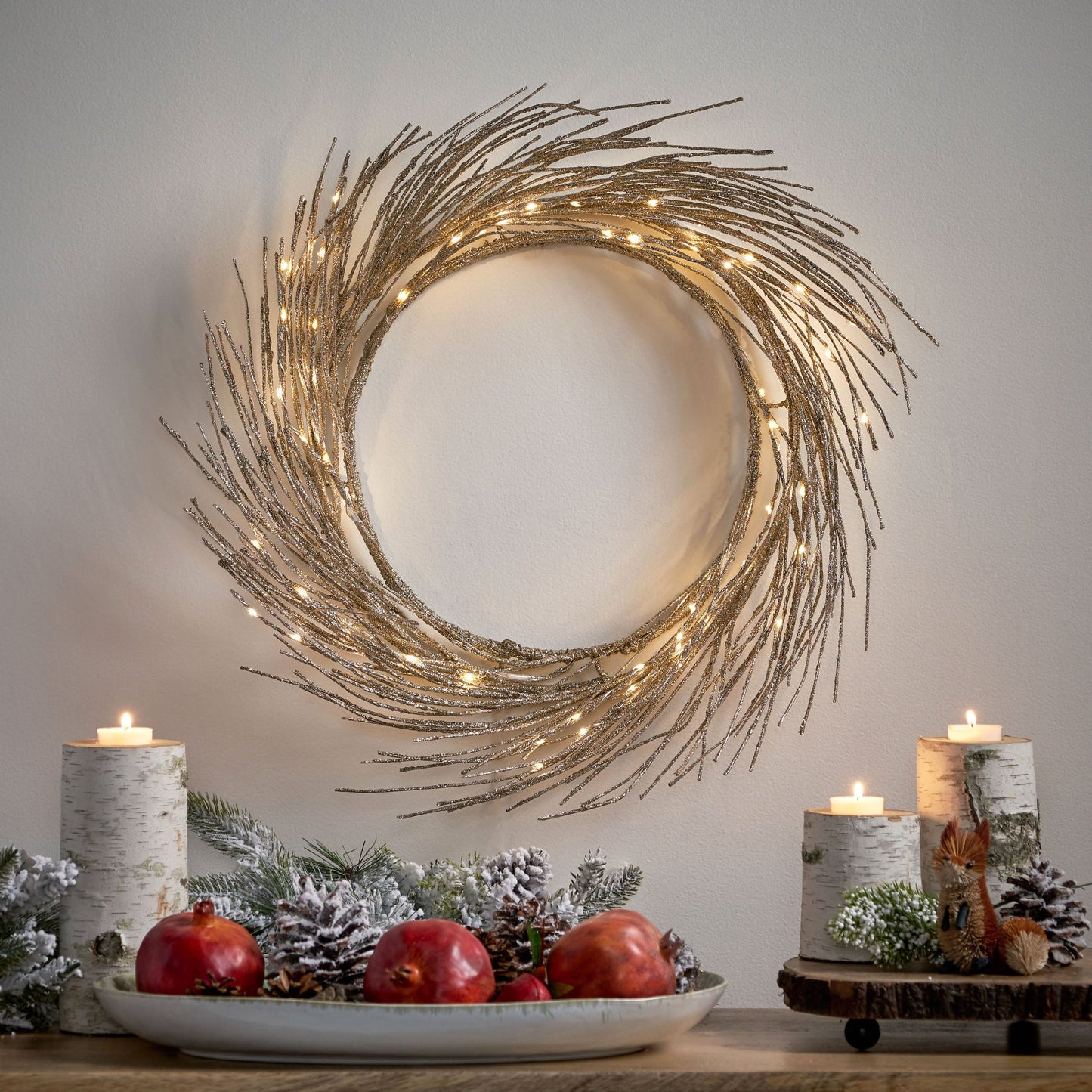 Elegant 24" Paper Wreath with LED Lights
