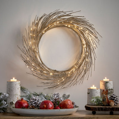 Elegant 24" Paper Wreath with LED Lights