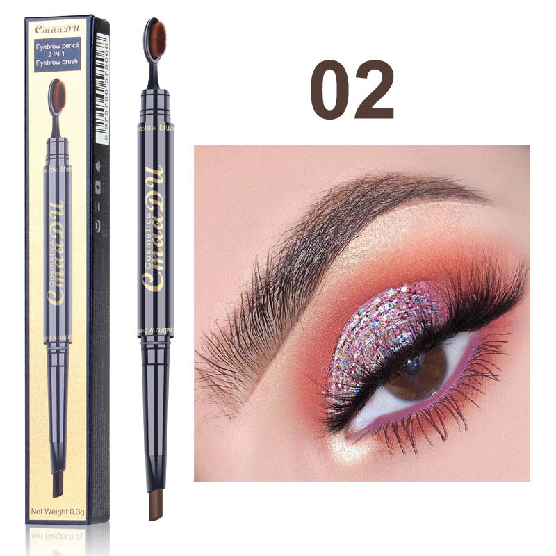 CmaaDu Toothbrush head eyebrow pencil pigment multi functional waterproof double ended eyebrow - Korvel