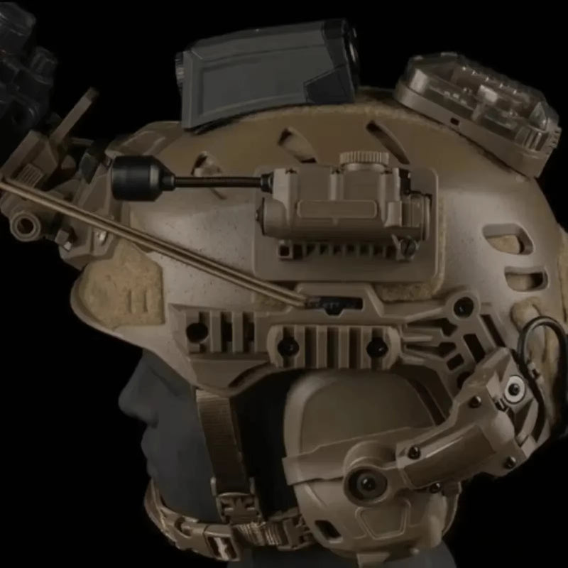 Sidewinder Helmet Lamp with IR and Flashlight Color Light, Strobe Light Head IFF Auxiliary Light for Airsoft Hunting Fishing - Korvel