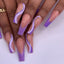 Purple Glitter Wearing Manicure French Geometric Lines Aurora Bright Nail Patches - Korvel