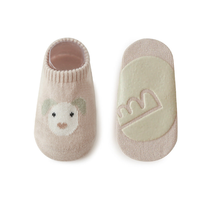 Spring And Summer New Baby Floor Socks Combed Cotton Non-Slip Indoor Cool Children Toddler Socks Cartoon Short Boat Socks - Korvel