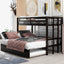 Twin over Pull-out Bunk Bed with Trundle  Espresso - Korvel