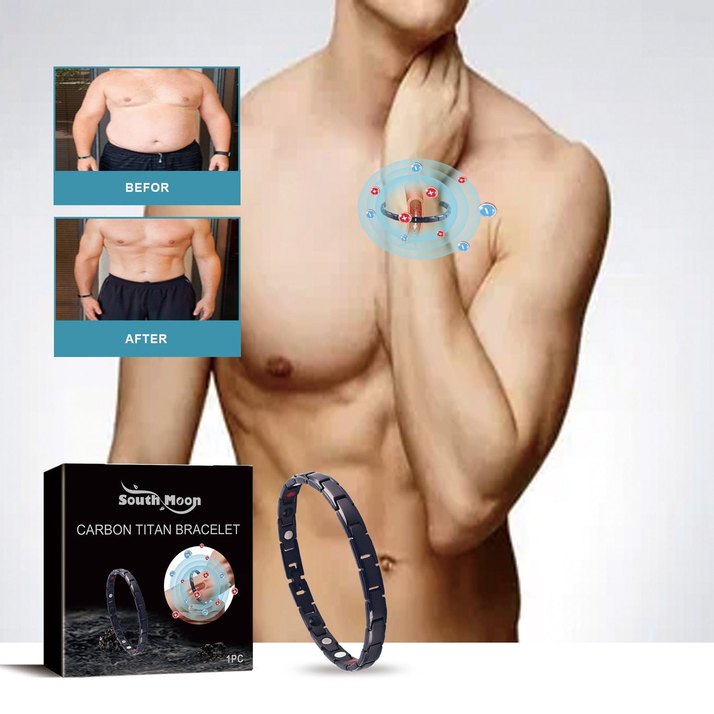 Pulsera de Acero de Titanio Southmoon - Accesorio Deportivo Elegante