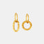 Geometric ring buckle ear ring retro asymmetric design titanium steel ear jewelry - Korvel