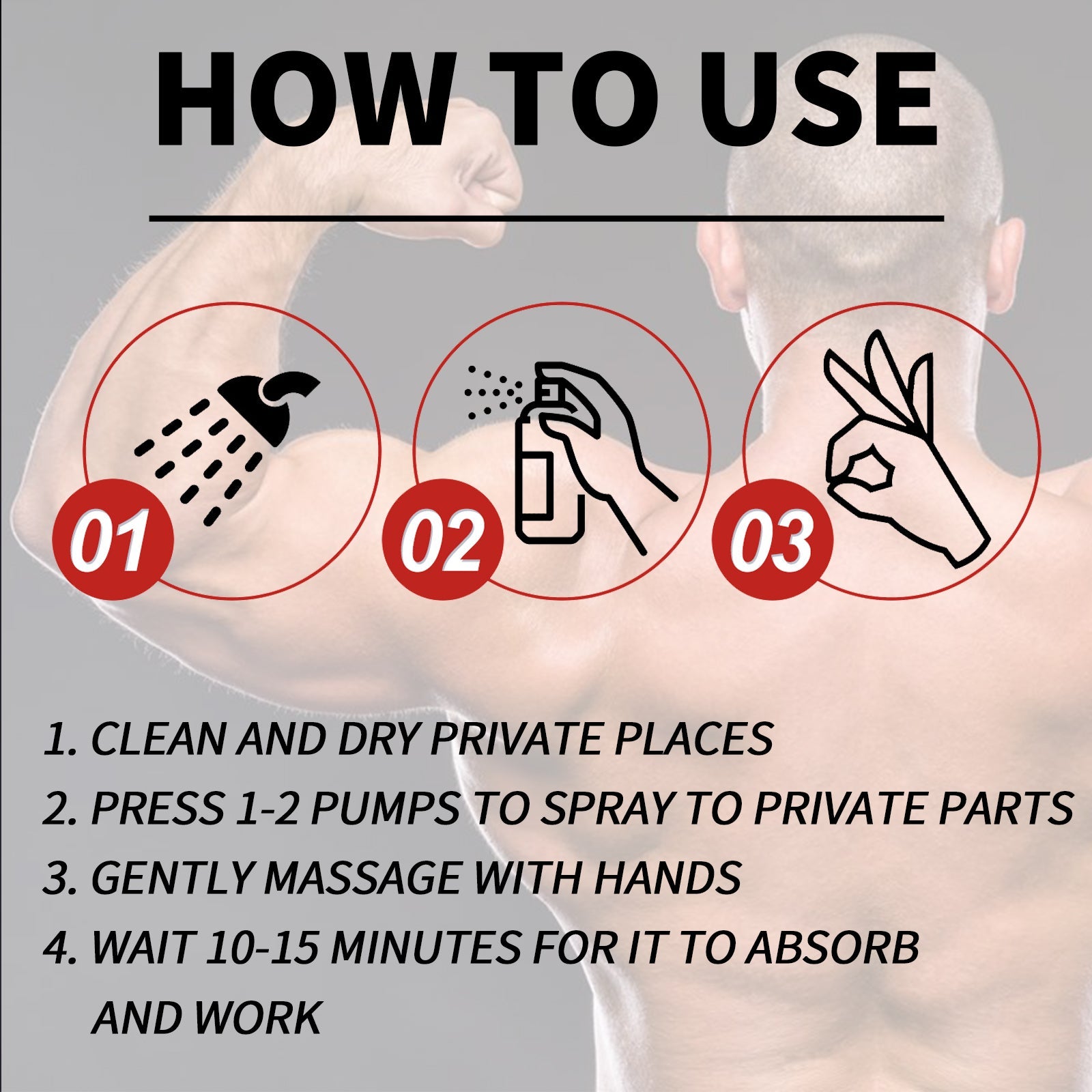 Men's Treatment Spray, Men's Body Care To Enhance Endurance Moisturizing Treatment Topical Spray - Korvel