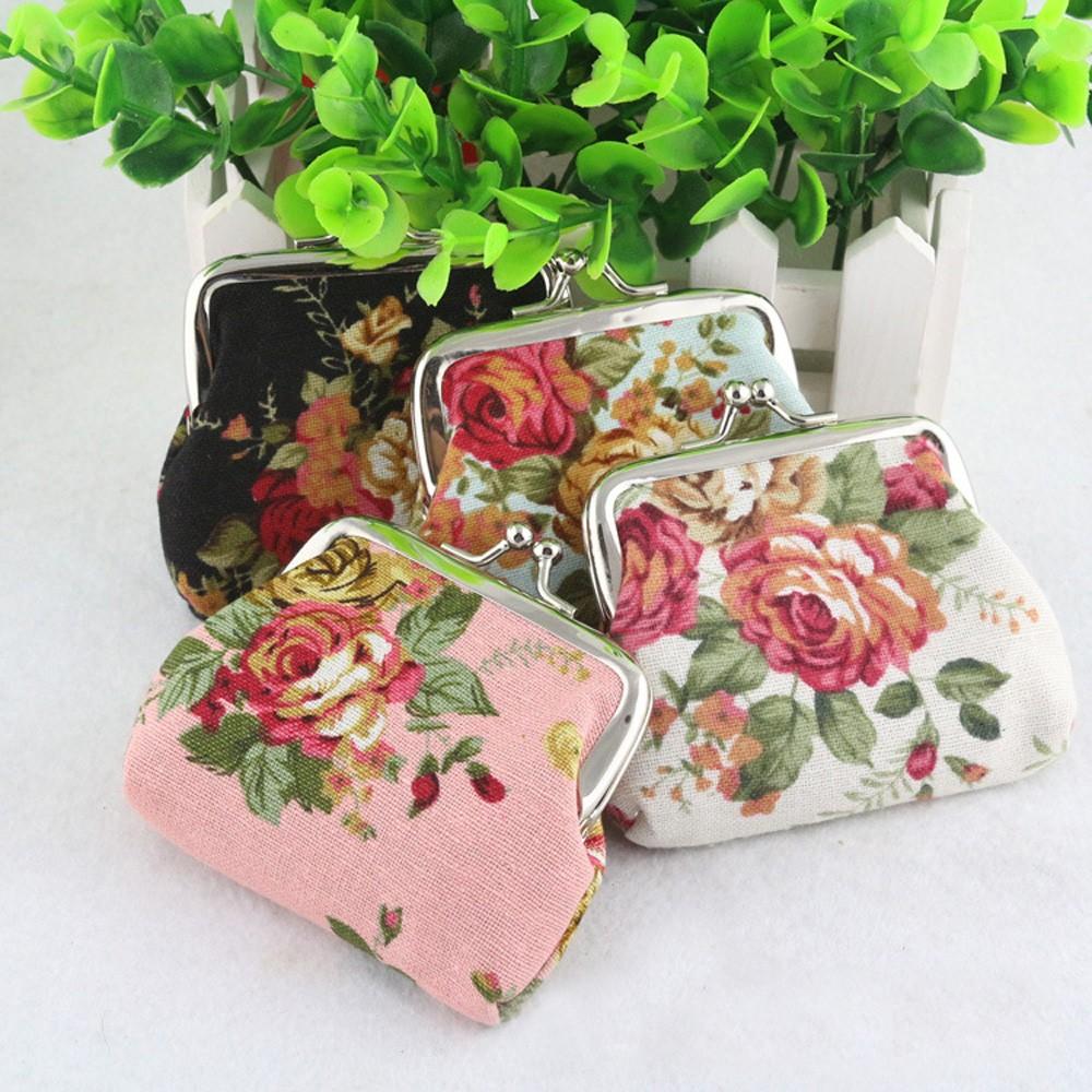 Women Coin Purse Cute Wallet Lady Retro Vintage Flower Small Wallet Hasp Purse Kawaii Bag Clutch Bag Monedero - Korvel
