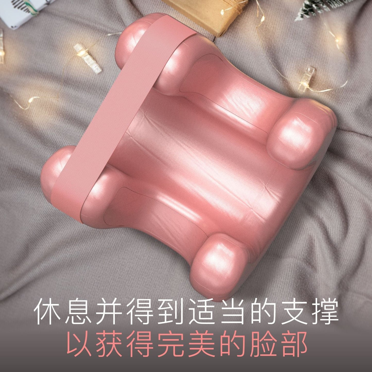 Beauty Face Satin Pillow with Memory Foam Filling Comfortable Soft Nap Cotton Pillow Peace Mind Sleep Non-Paste Makeup Headrest - Korvel