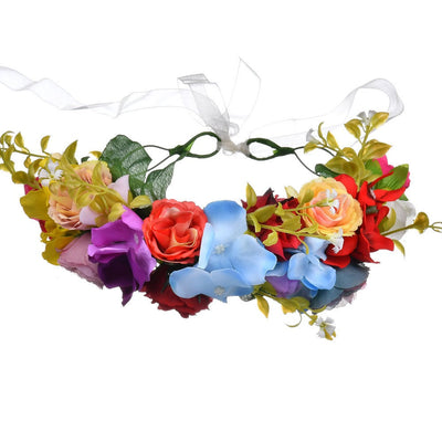 Big Red Rose Blossom Hair Band Bridal Flower Ring Hair Band - Korvel
