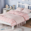 Twin Bed with Column-Decoration Headboard, with Bed Slats,White - Korvel