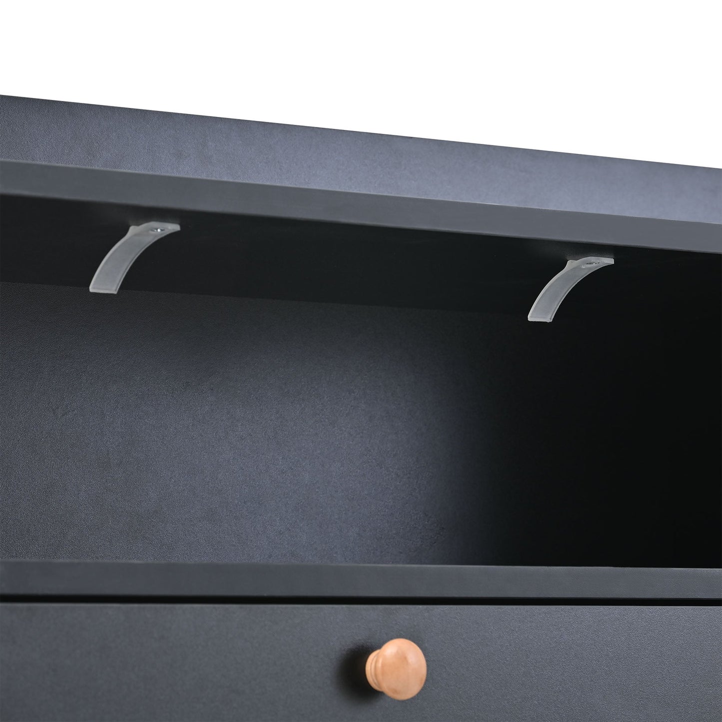Cabinet à chaussures moderne ONTREND avec 4 tiroirs basculants - Noir