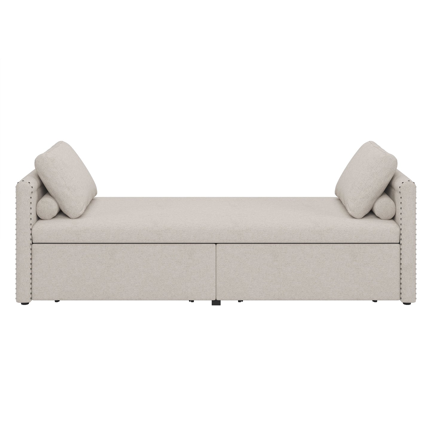 Fauteuil-lit moderne beige avec tiroirs de rangement