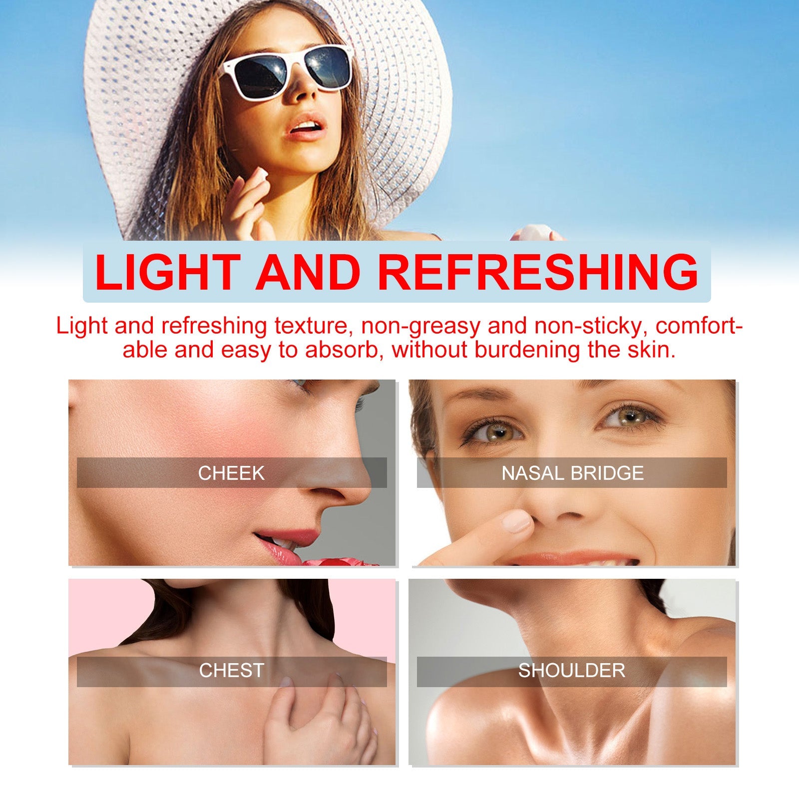 Cotton Soft Protective Rod, Summer Outdoor Resist Uv Moisturizing Refreshing Non-Sticky Comfortable Skin Feeling - Korvel