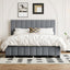 Queen Size Velvet Upholstered Platform Bed with 2 Drawers and 1 Twin XL Trundle- Gray - Korvel