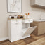 Two Drawers and Two-Compartment Tilt-Out Trash Cabinet Kitchen Trash Cabinet-White - Korvel