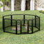 8-panel dog fence, 24 inch small dog pet fence, portable indoor pet game fence. Black, 22.2 inches wide x 23.6 inches high. - Korvel