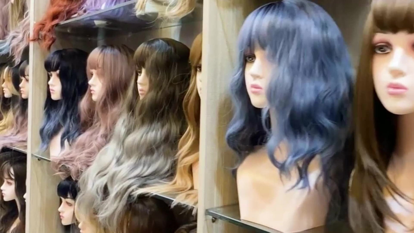 Long Curly Hair 24inch Women's Wig Set In The Middle Part Orange Pink - Korvel