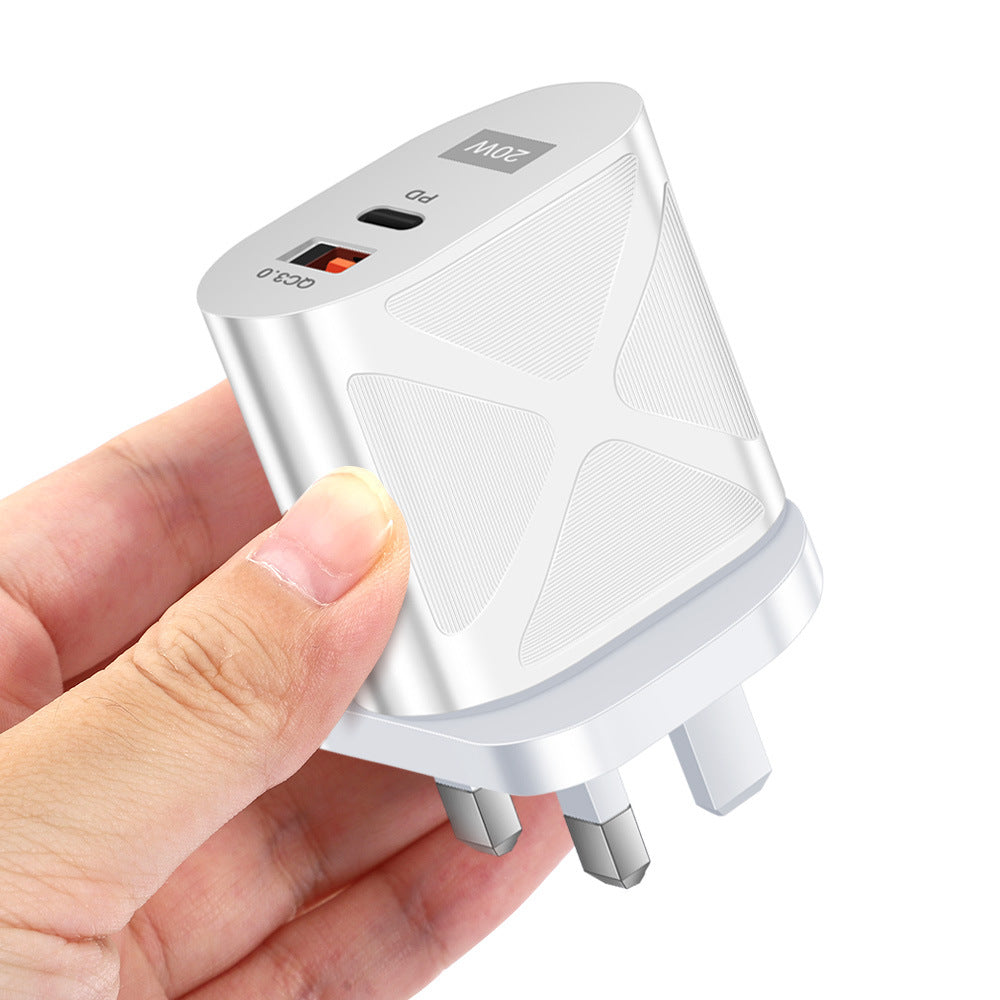 LED luminous PD20W+QC3.0 4A mobile phone charger fast charging dual port fast charging head - Korvel