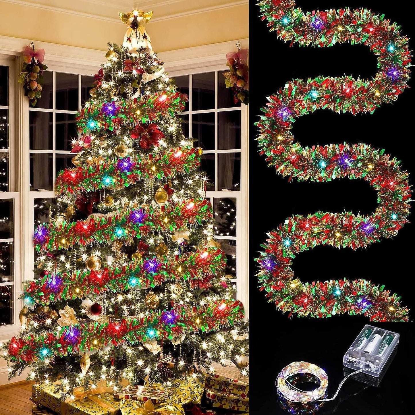 Christmas decoration ribbon, Christmas party atmosphere, venue arrangement, floral and madder hair strips - Korvel
