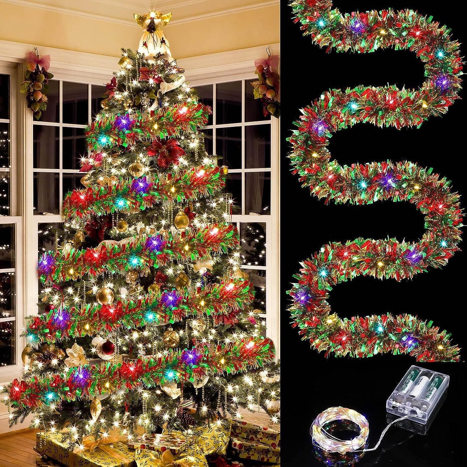 Christmas decoration ribbon, Christmas party atmosphere, venue arrangement, floral and madder hair strips - Korvel