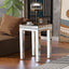 ON-TRANS glass mirror edge table, easy to assemble crystal design and adjustable height leg edge table, silver - Korvel