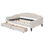 Full Size Upholstered Tufted Daybed with Two Drawers, Beige - Korvel