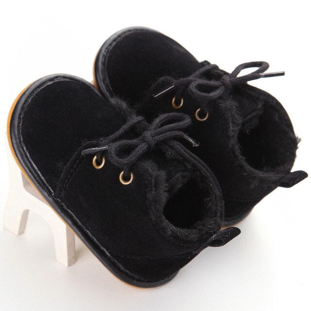 Newborn Baby Girl Boy Shoes Warm Snow Boots Toddler Infant Booties Prewalker Black White Pink - Korvel