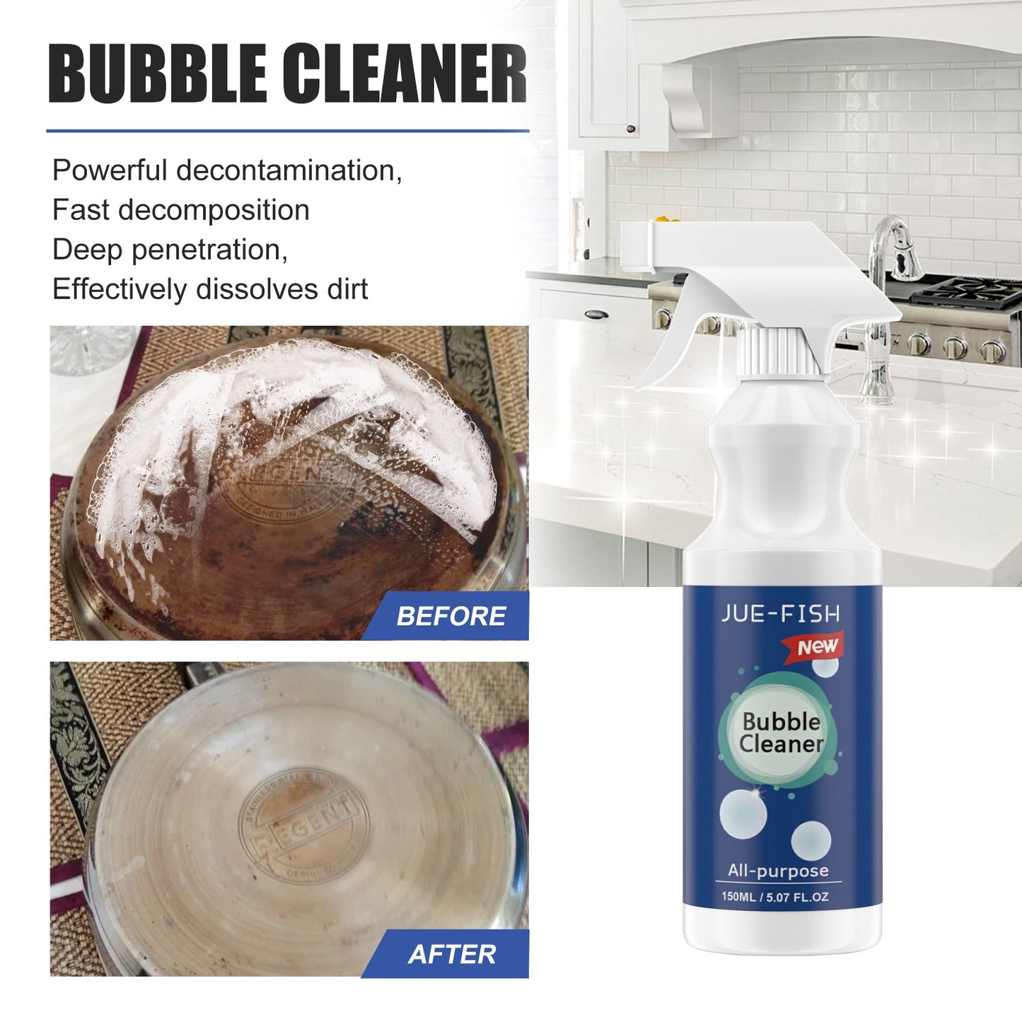 Kitchen Grease Foam Cleaner Range Hood Stove Exhaust Pipe Wall Kitchen Utensils Grease Cleaner - Korvel