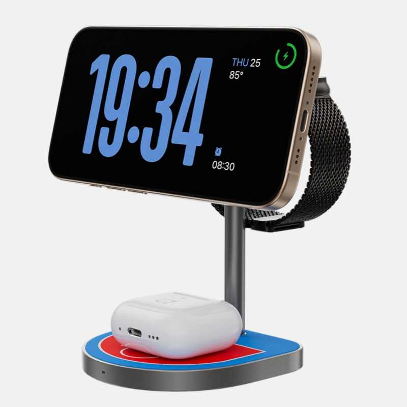 Cargador Inalámbrico Magnético 3 en 1 KUXIU X85 para Dispositivos Apple