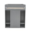 Wood Full Size Loft Bed with Wardrobes and 2-Drawer Desk with Cabinet  Gray - Korvel