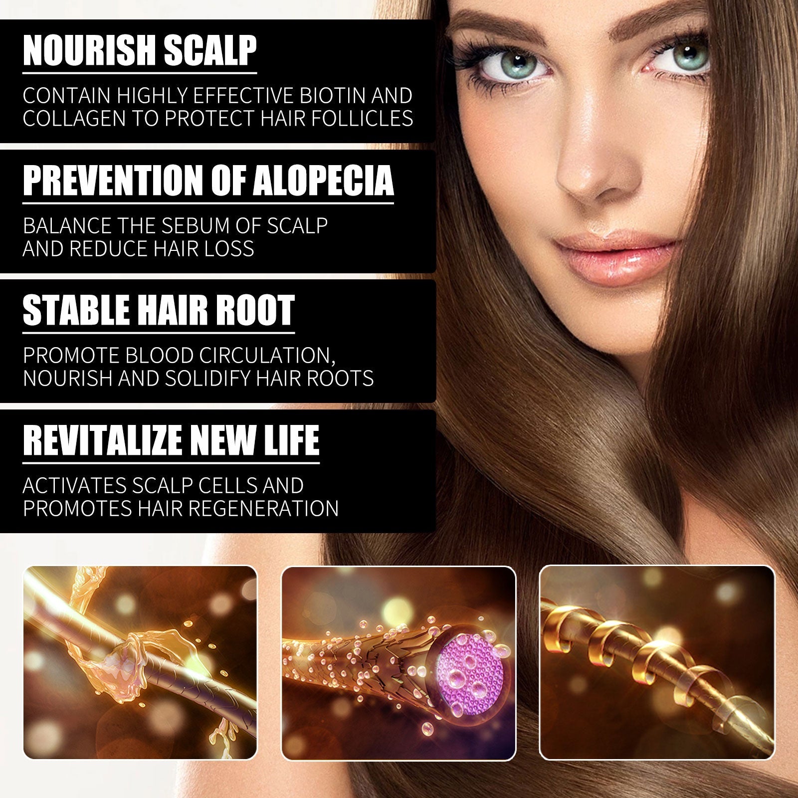 Collagen B7 Vitamin Hair Care Essential Oil Nourishes Hair Gently And Softens Hair - Korvel