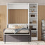 Twin Size Murphy Bed Wall Bed with Sofa and Shelves - White