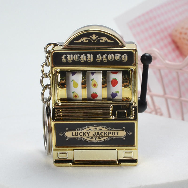 Mini Fruit Machine Keychain Pendant - Fun Slot Game Toy