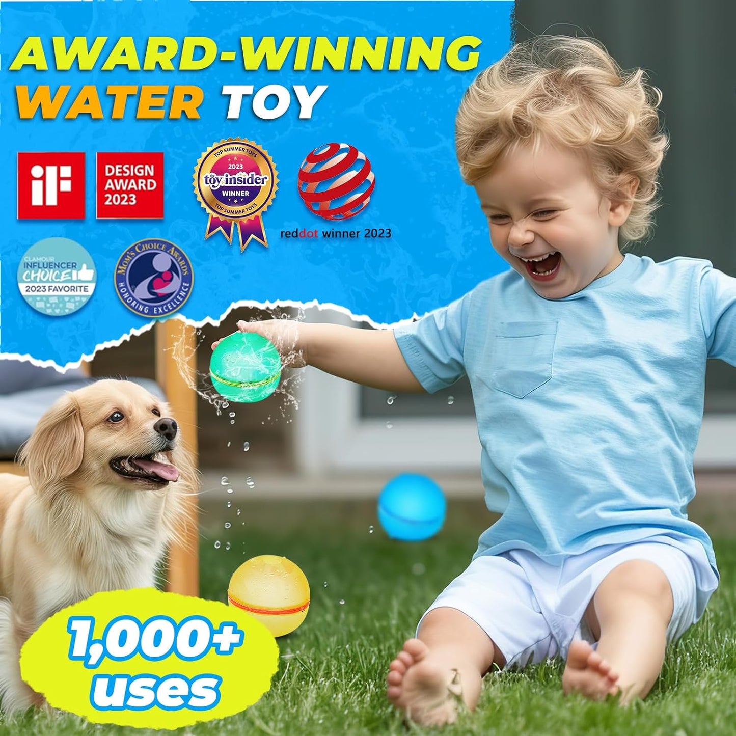 12 PCS Reusable Water Balloons, Refillable Magnetic Water Balls for Outdoor Games, Self Sealing Water Splash Bomb Quick Fill for - Korvel