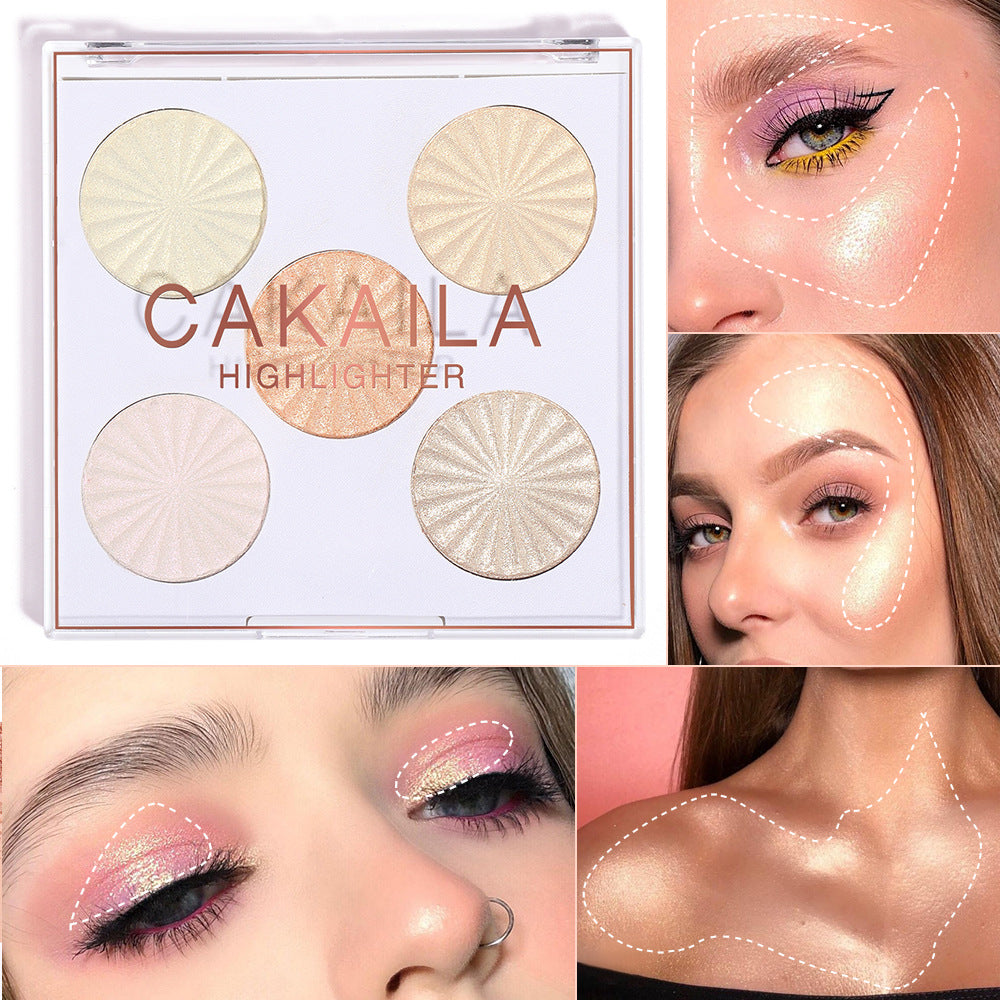 CAKAILA 5 color baking powder highlighting powder enhances silhouette contour - Korvel