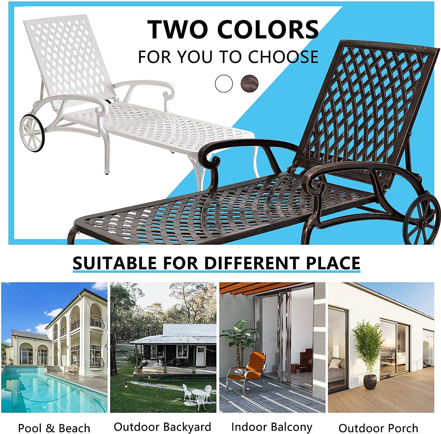 Aluminium Cast lounge chair 1pcs brown - Korvel