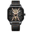 POEDAGAR Fashion Men Luxury Wristwatches Chronograph Luminous Waterproof Date Man Watch Square Dial Leather Quartz Men's Watches - Korvel