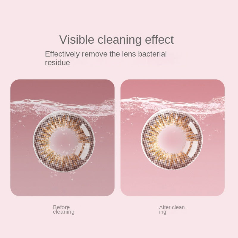 Ultrasonic cleaner, electric portable contact lens, contact lens, replaceable cleaning compartment - Korvel