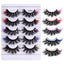 5 Pairs Of Colorful Fried False Eyelashes Multi Layer Thick Cross Mink Like Eyelashes - Korvel