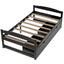 Espresso Twin Size Platform Bed with Two Drawers