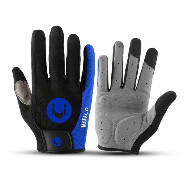 Men and women outdoor cycling windproof and cold proof motorcycle electric bike full finger touch screen anti slip gloves - Korvel